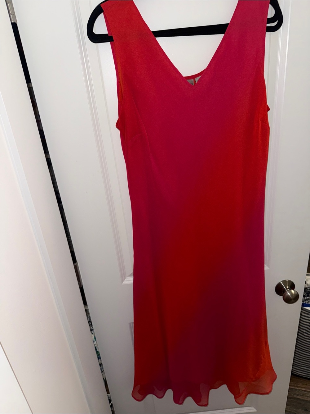Chico's Sleeveless V-Neck Maxi Dress in Orange and Pink Ombre